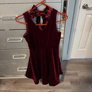 Rare Editions Burgundy Velvet Dress